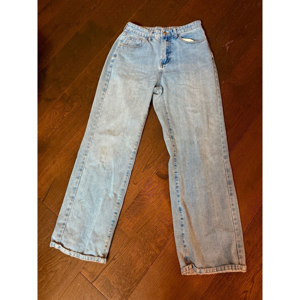 SHEIN Light Wash High Rise Straight Leg Denim Jeans Size M (EU 38, US 6)